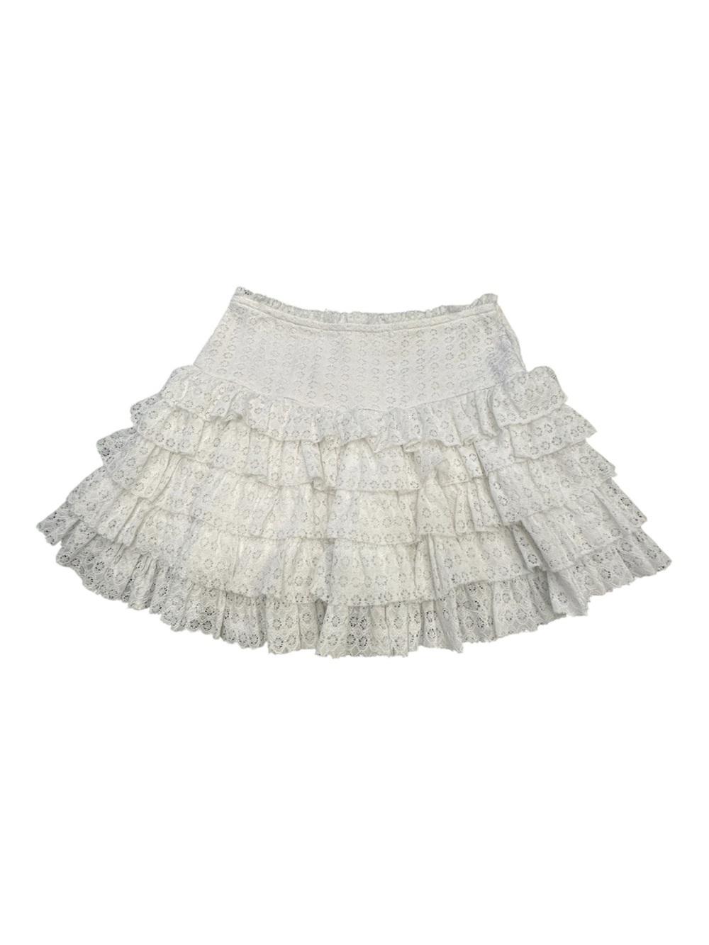 American Eagle Outfitters White Lace Ruffled Skater Skirt